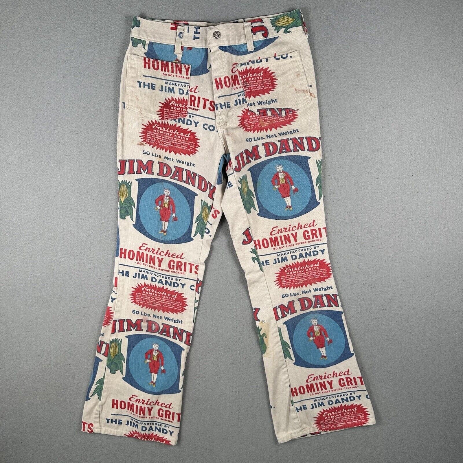 70s Jim Dandy Hominy Grits Feed Sack Novelty Pants (30x30)