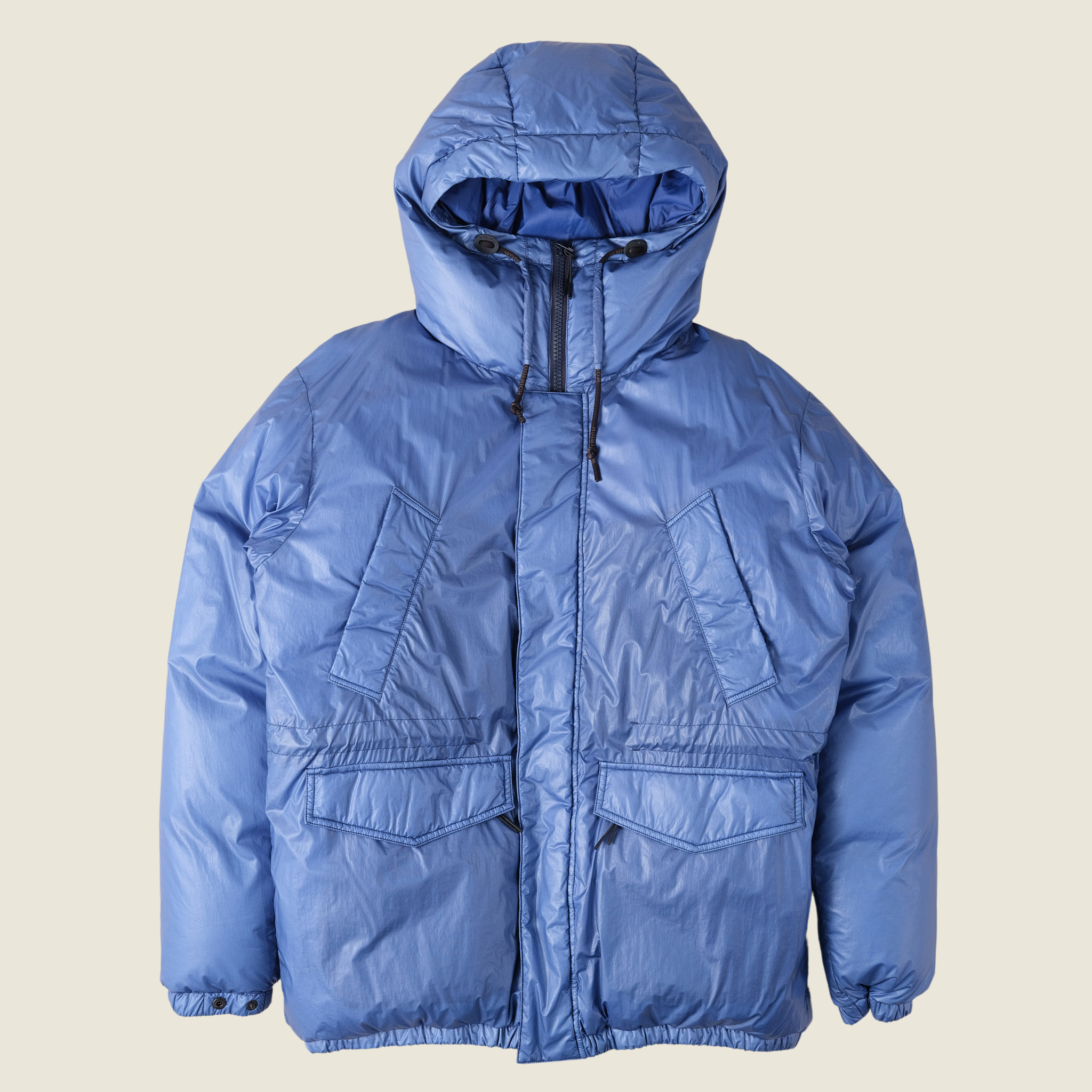 New Woolrich Hi-Loft Muffle Parka, Blue (Men’s Large)