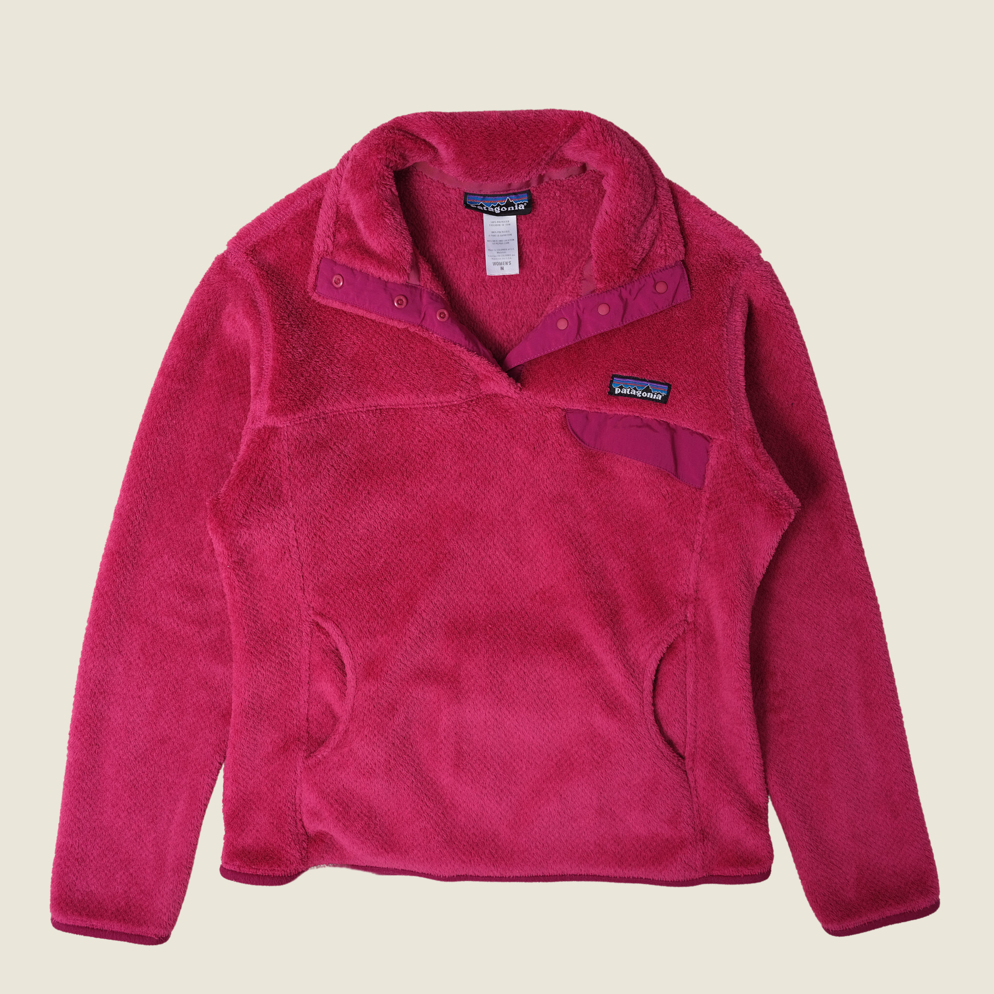 Patagonia Re-Tool Snap-T Pullover, Dark Pink (Women’s Medium)