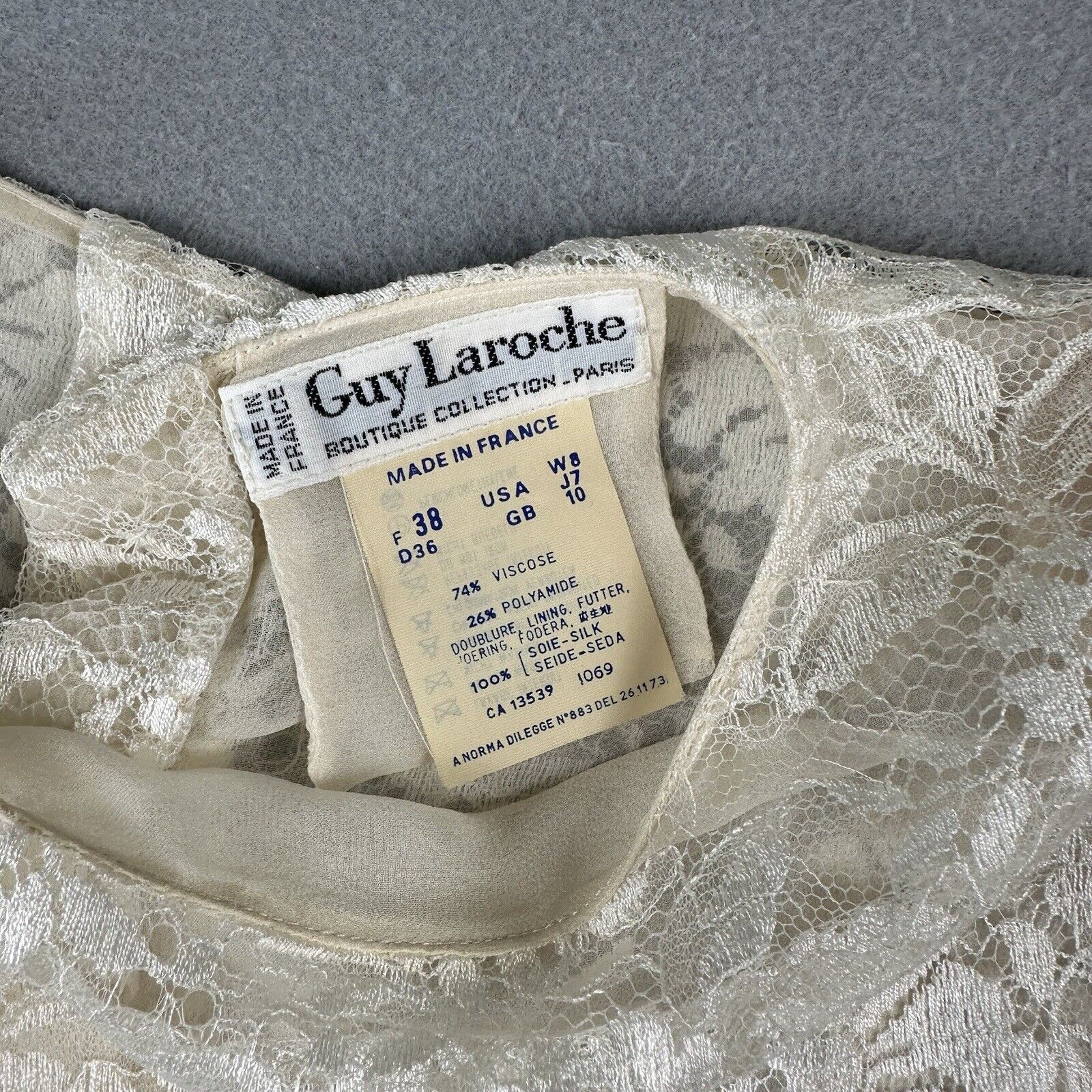 Guy Laroche Floral Ivory Lace Blouse (8)