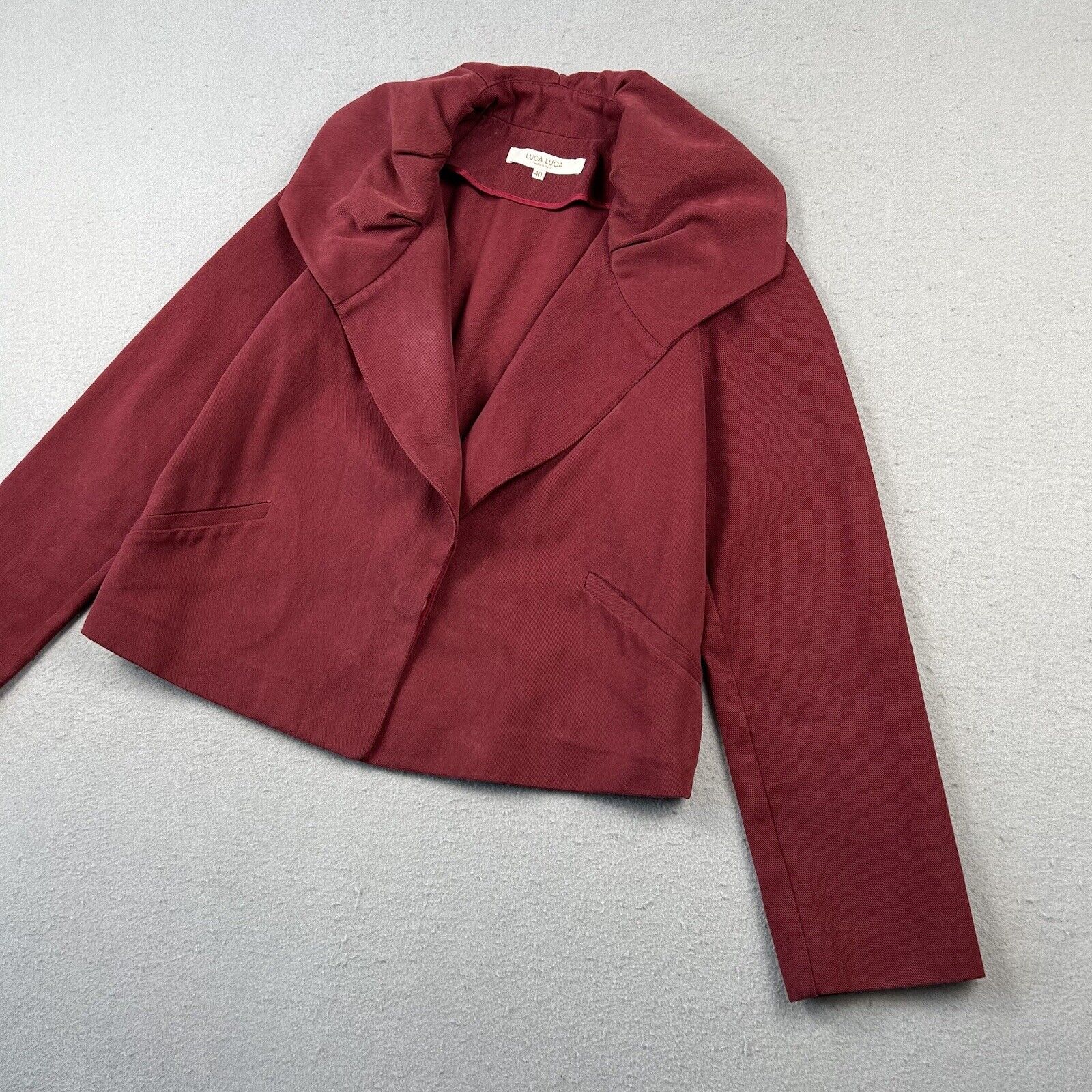 Luca Luca Italy Dark Red Ruffle Blazer (40)