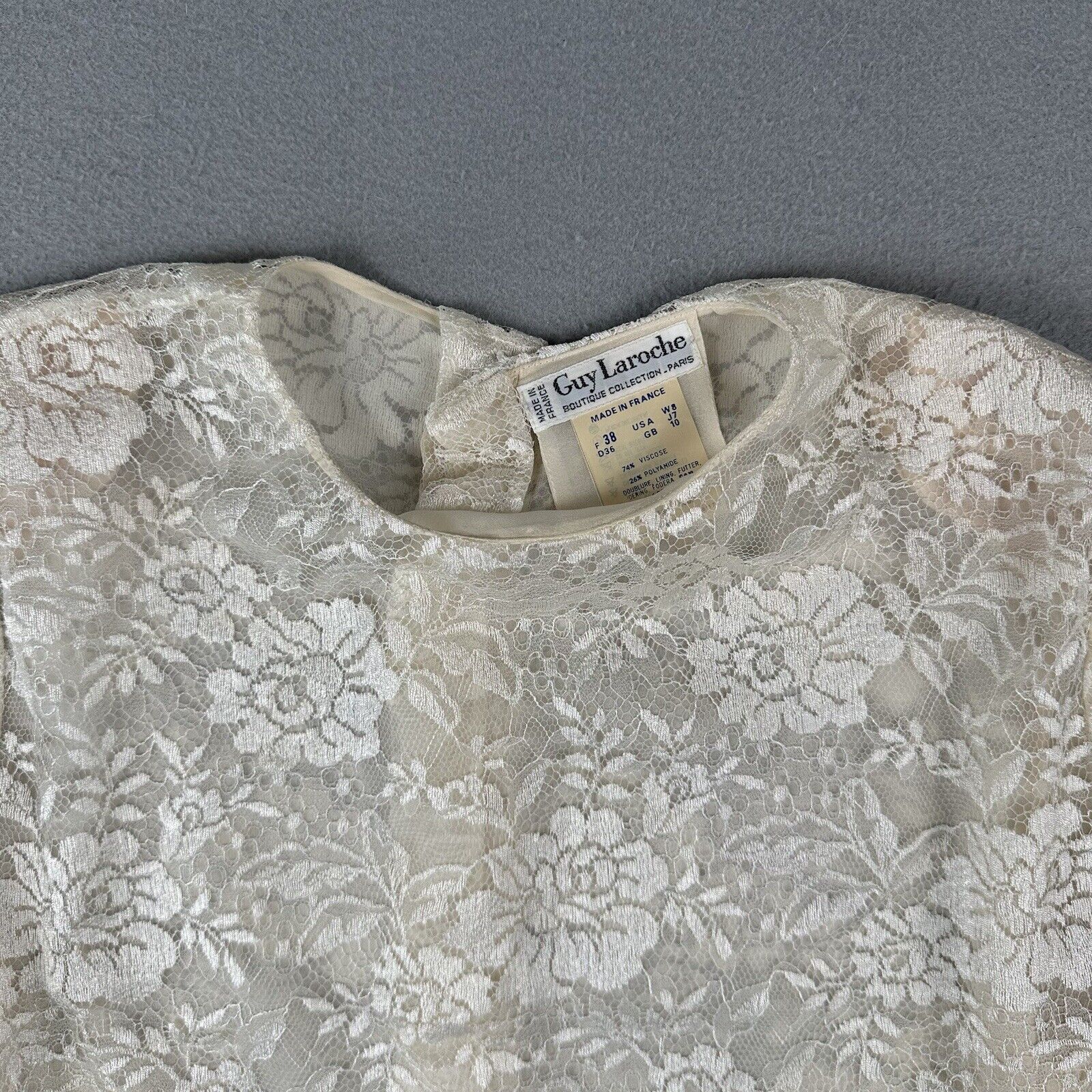 Guy Laroche Floral Ivory Lace Blouse (8)