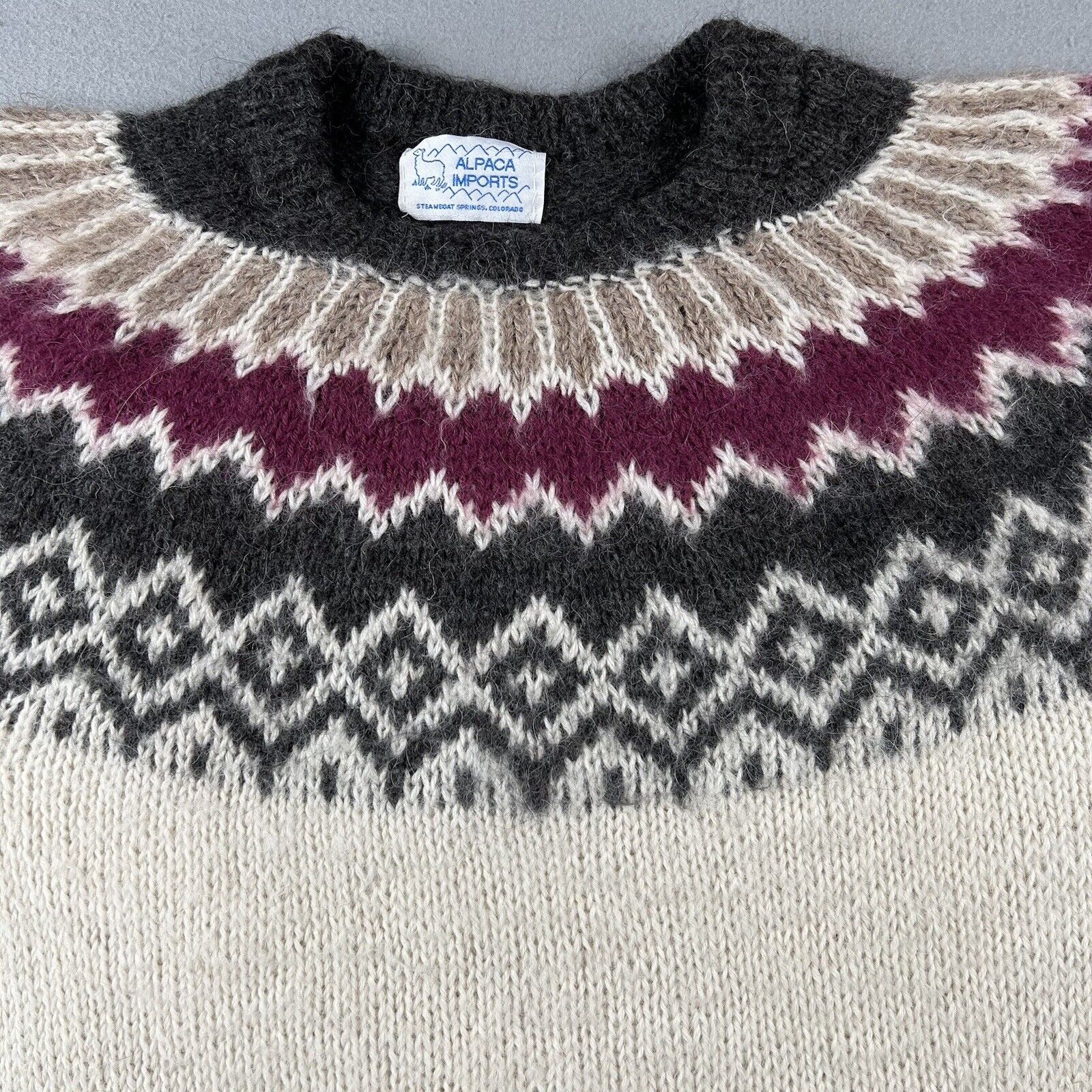 Alpaca Imports Fair Isle Wool Sweater (Women Large)