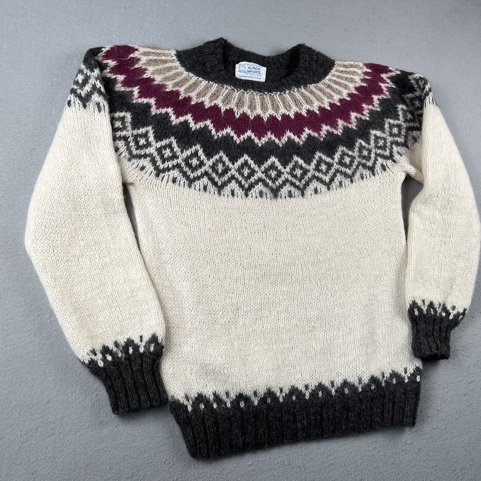 Alpaca Imports Fair Isle Wool Sweater (Women Large)