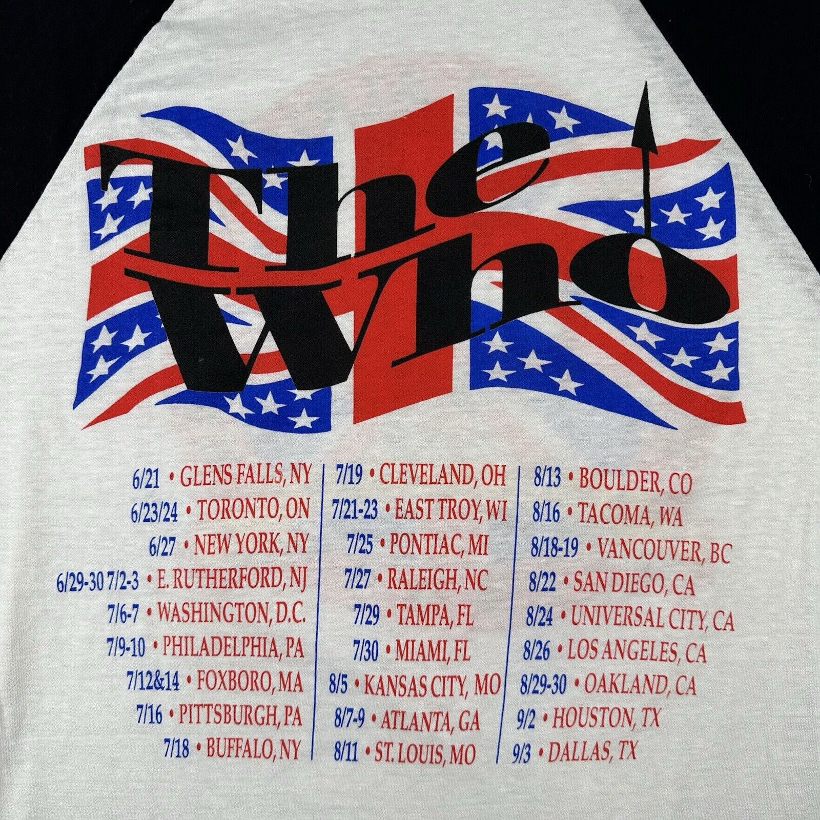 1989 The Who 25th Anniversary Tour Raglan Shirt (X-Large)