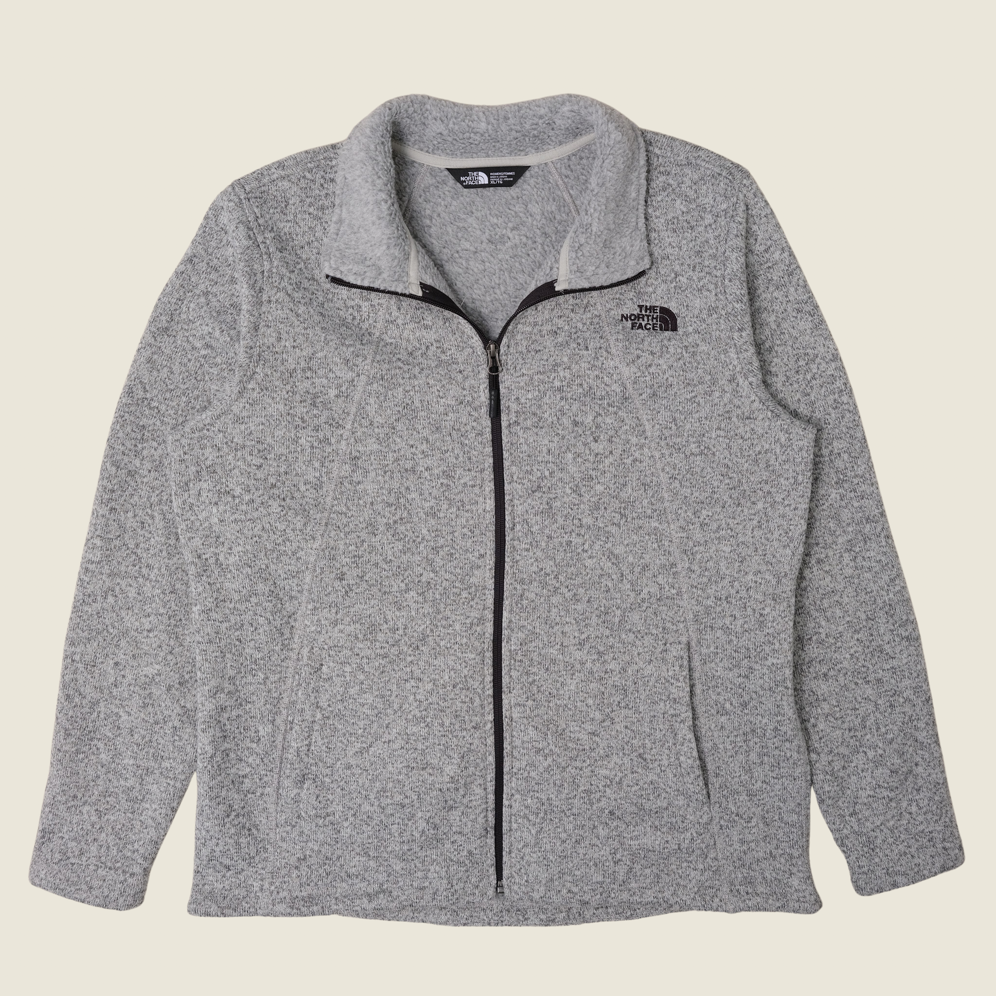 The North Face Full Zip Fleece Jacket, Gray (Women’s X-Large)