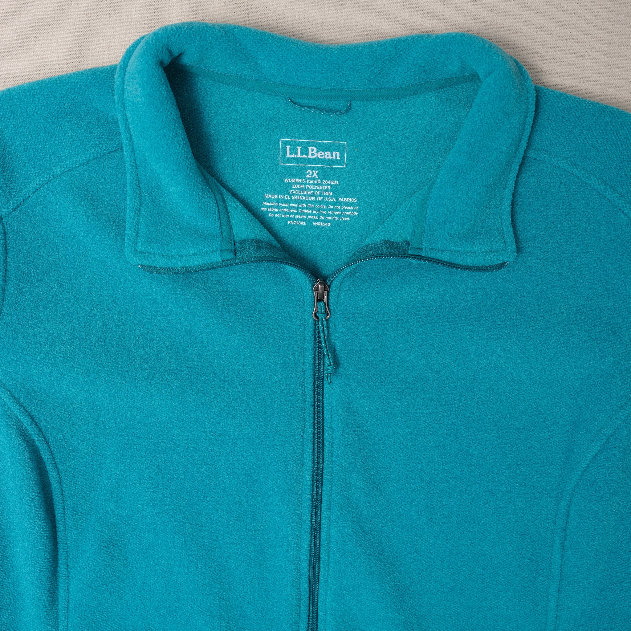 L.L. Bean Full Zip Fleece Jacket, Blue (Women’s 2X)