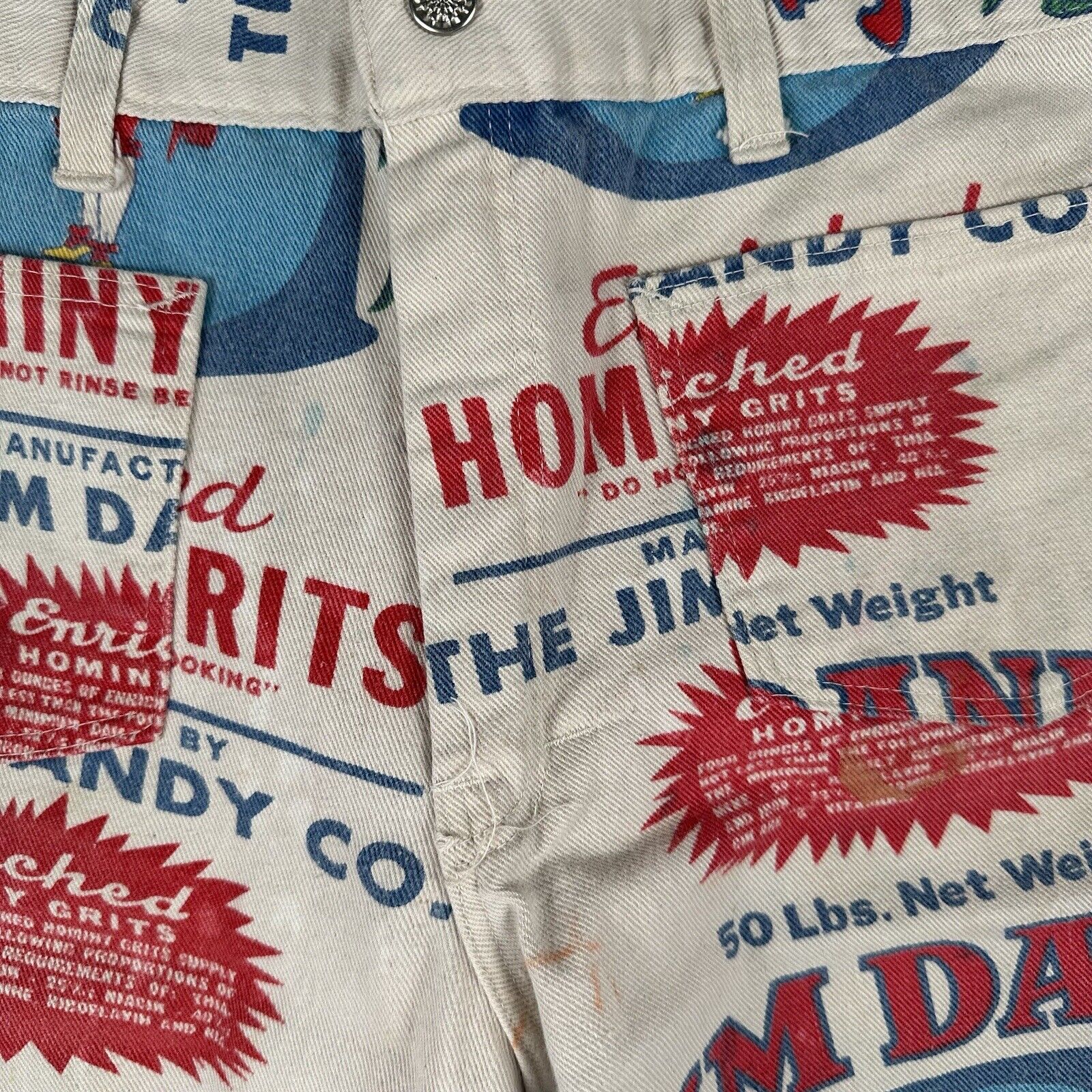 70s Jim Dandy Hominy Grits Feed Sack Novelty Pants (30x30)