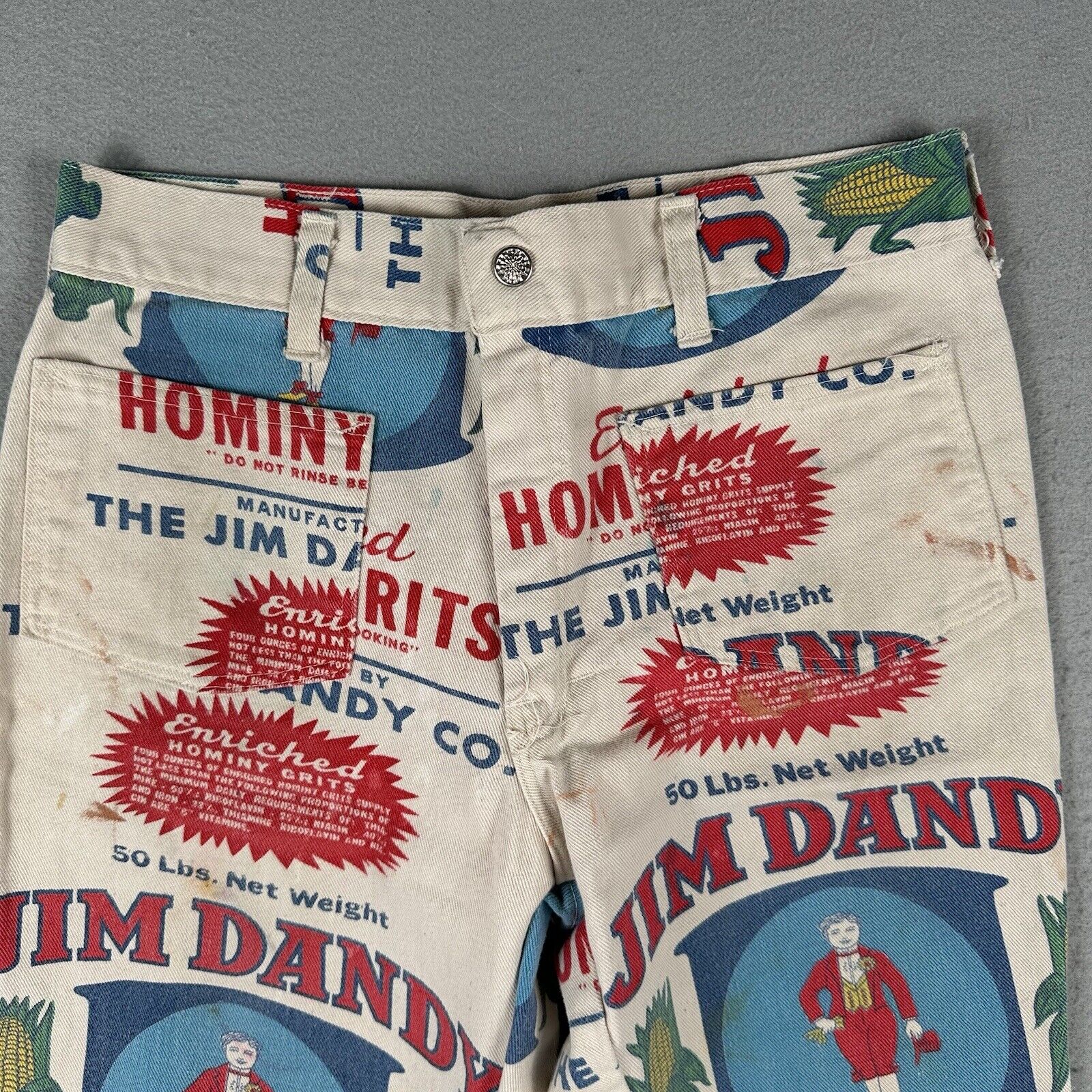 70s Jim Dandy Hominy Grits Feed Sack Novelty Pants (30x30)