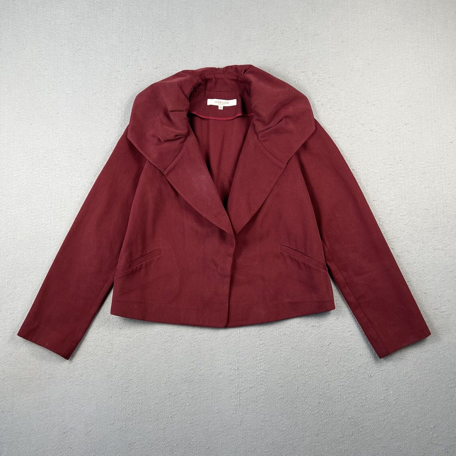 Luca Luca Italy Dark Red Ruffle Blazer (40)