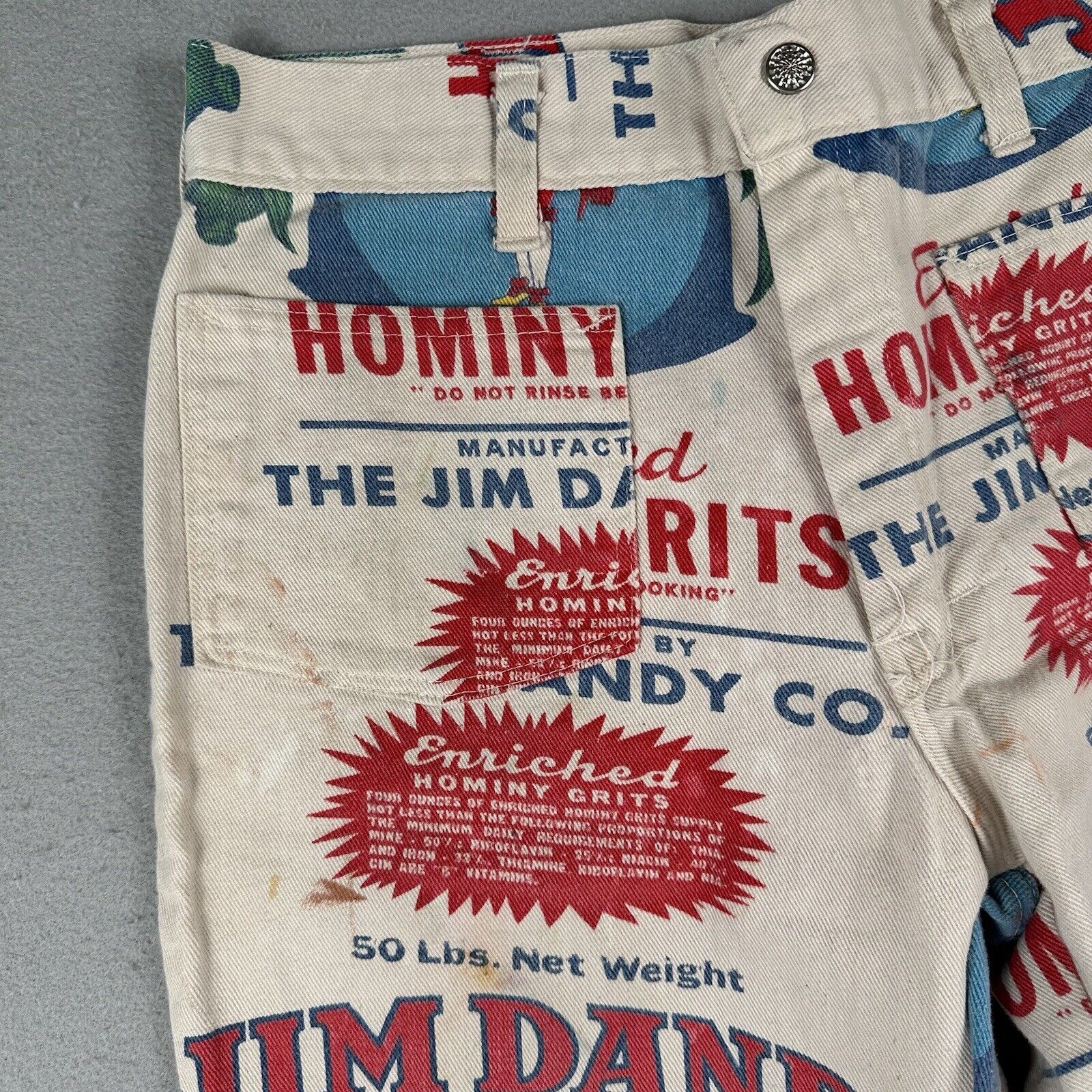 70s Jim Dandy Hominy Grits Feed Sack Novelty Pants (30x30)