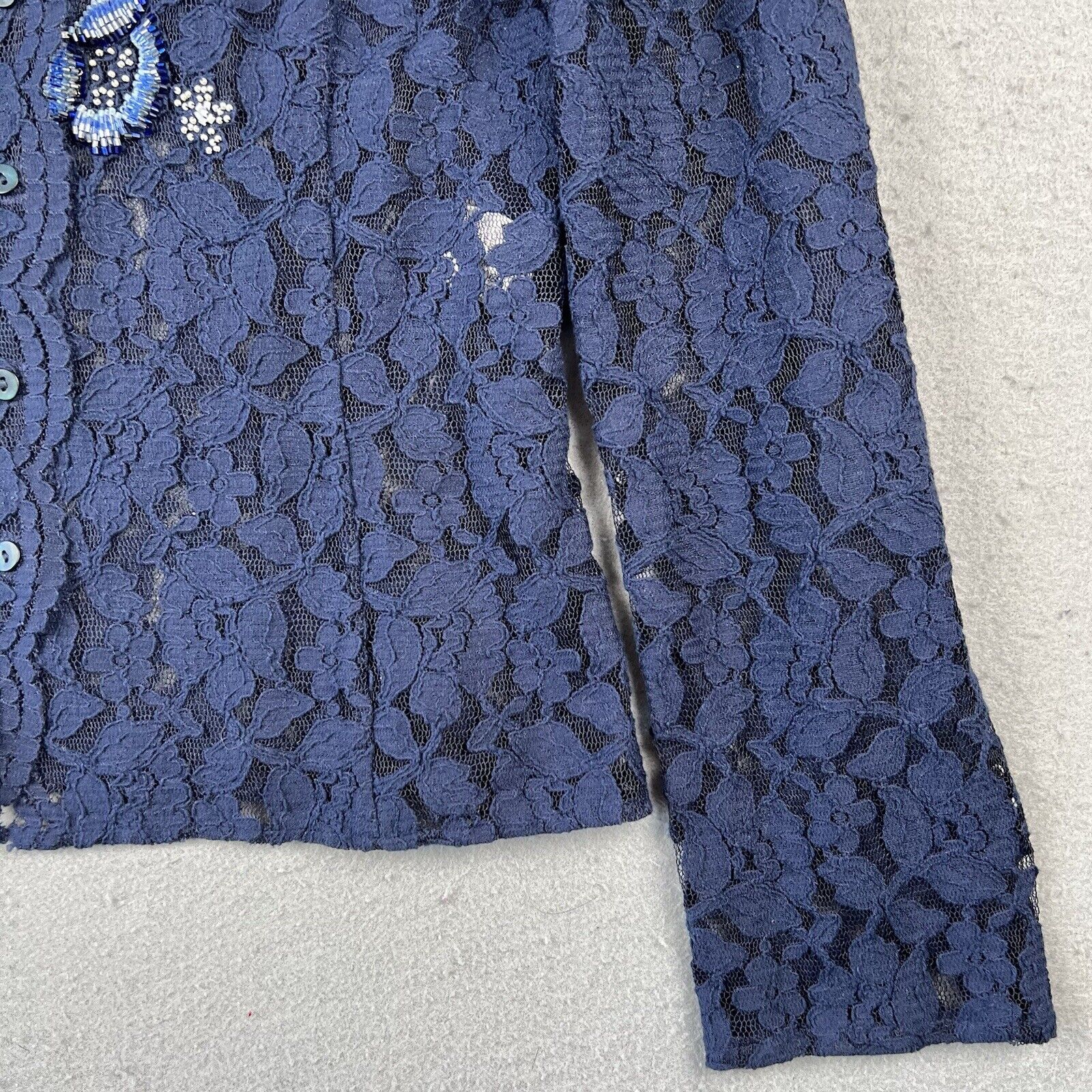 Armand Ventilo Lace Beaded Floral Blazer (38)