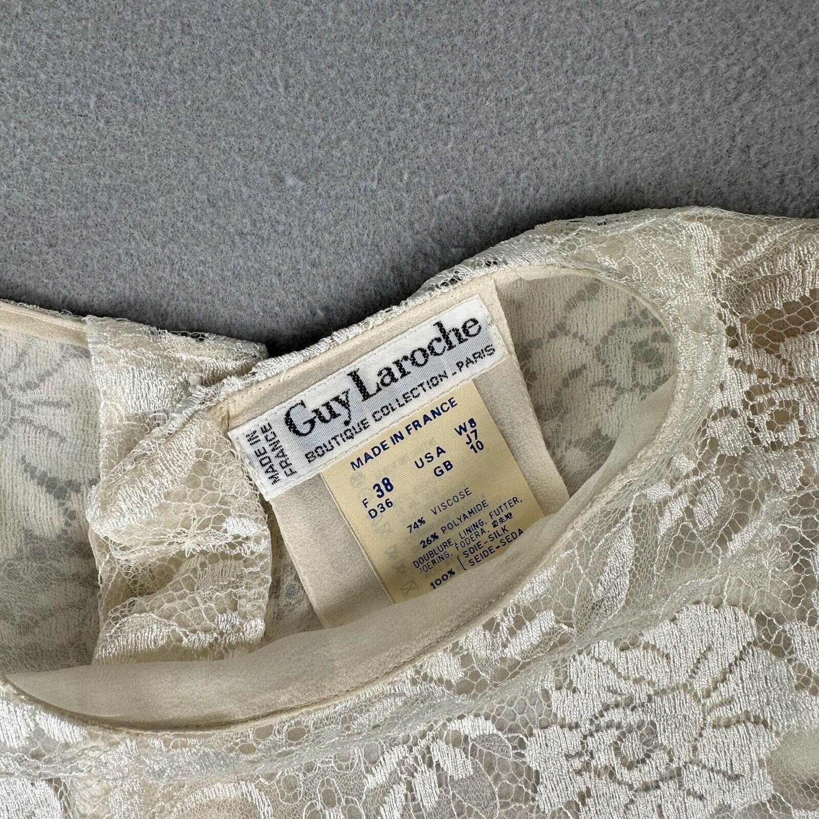 Guy Laroche Floral Ivory Lace Blouse (8)