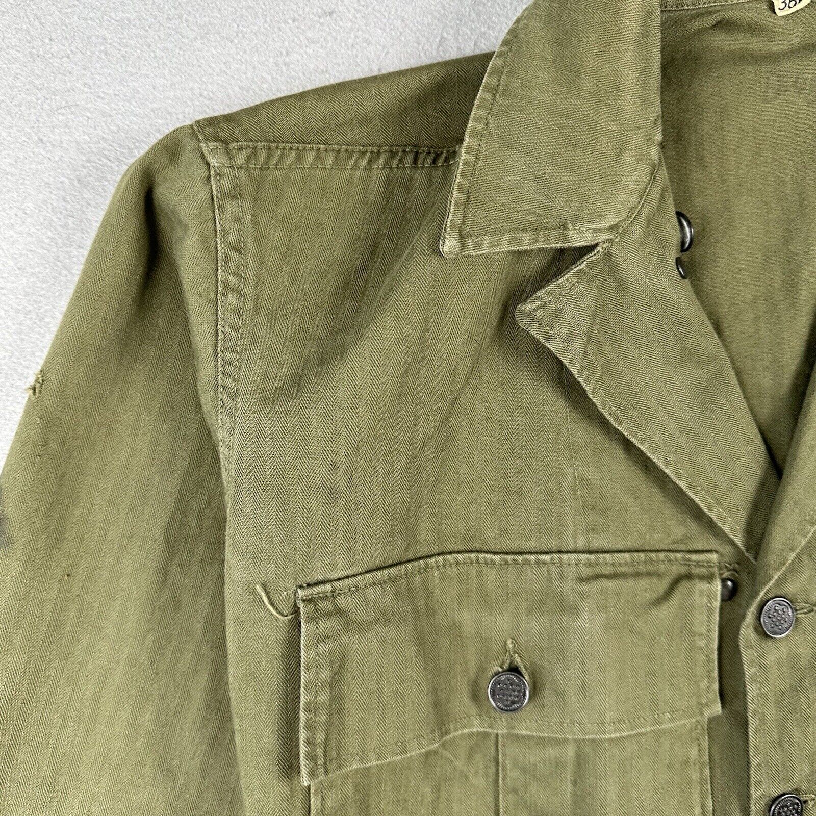 40s WW2 US Army HBT 2nd Pattern Jacket Shirt (36R)