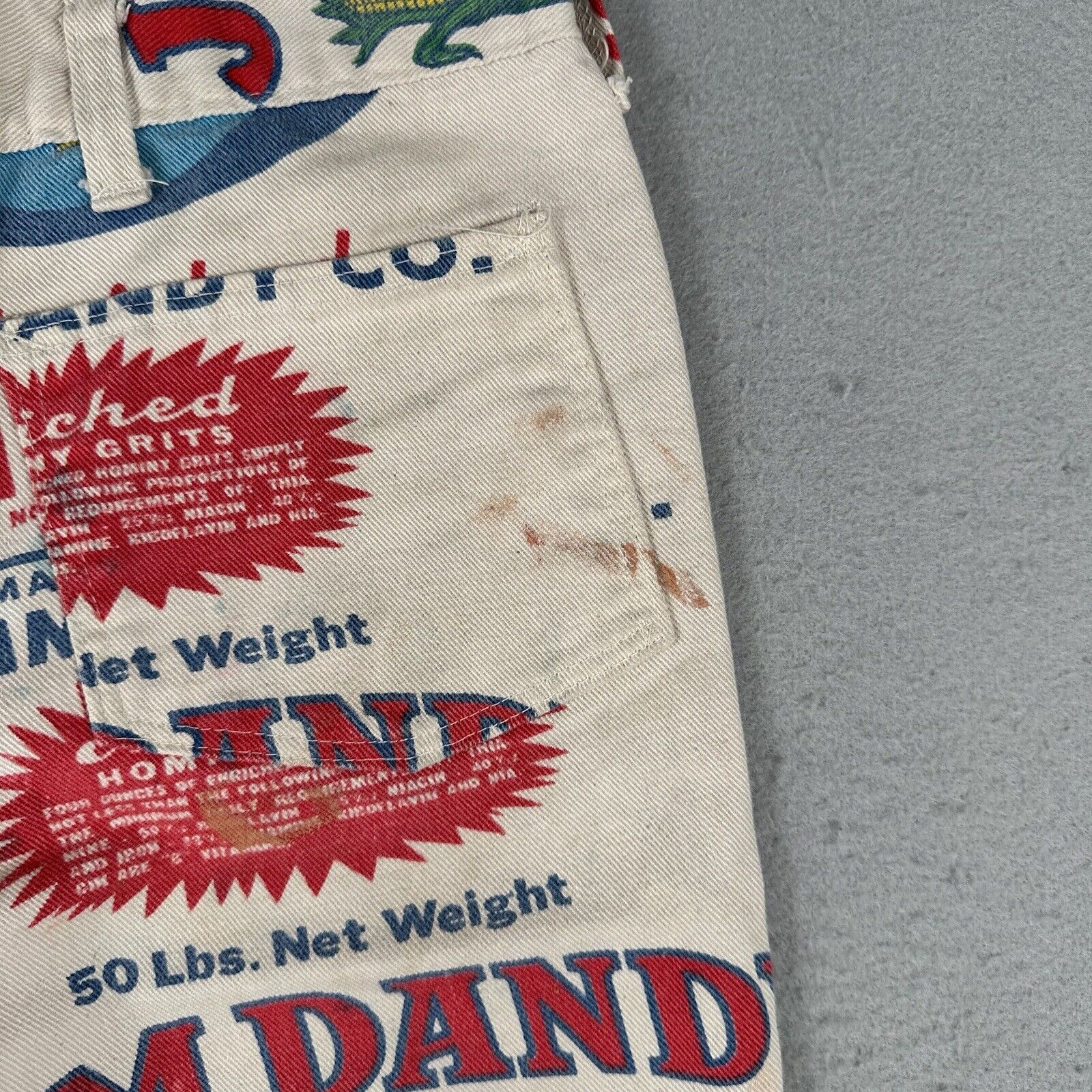 70s Jim Dandy Hominy Grits Feed Sack Novelty Pants (30x30)