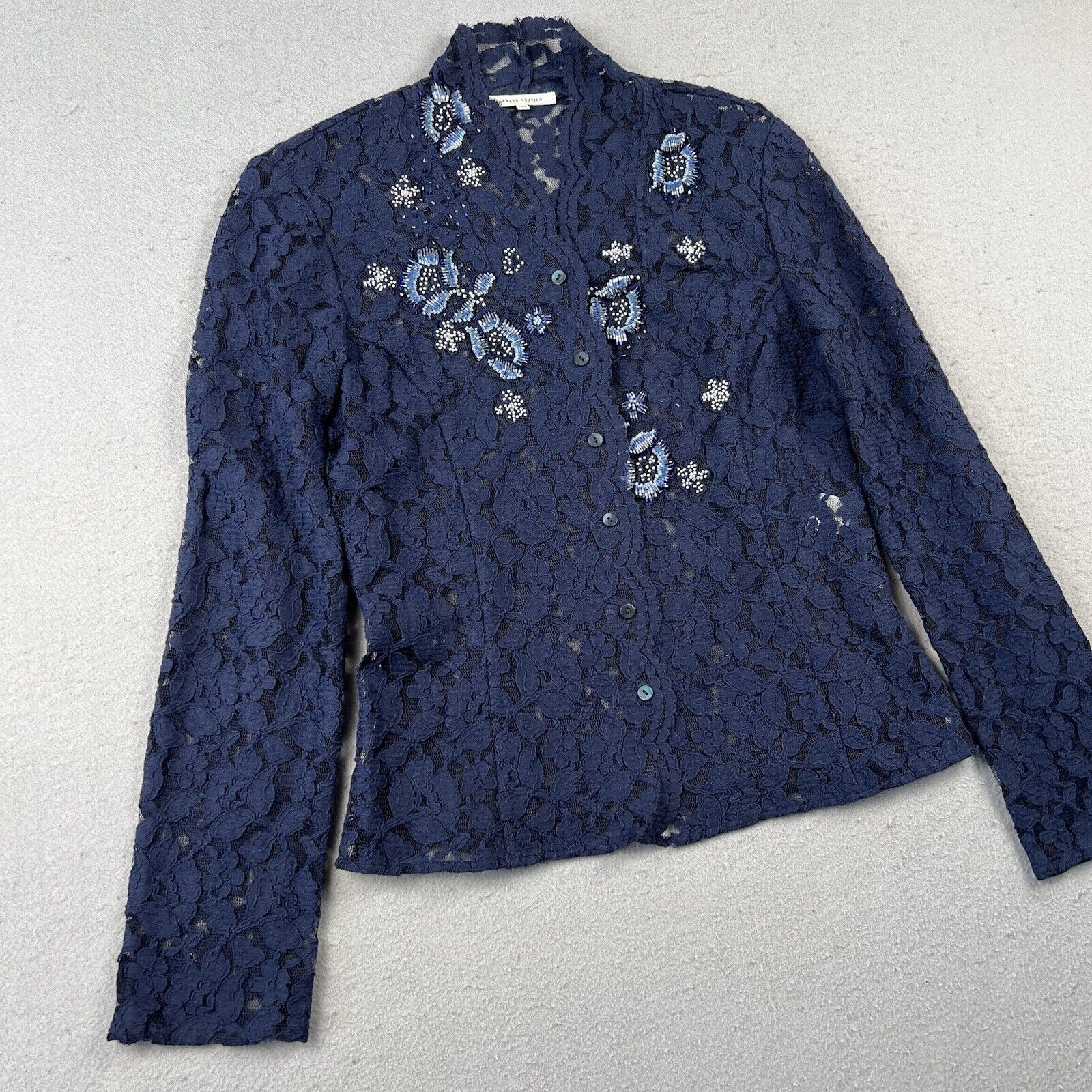 Armand Ventilo Lace Beaded Floral Blazer (38)