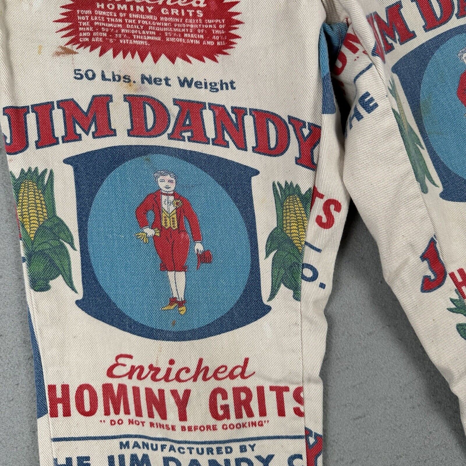 70s Jim Dandy Hominy Grits Feed Sack Novelty Pants (30x30)