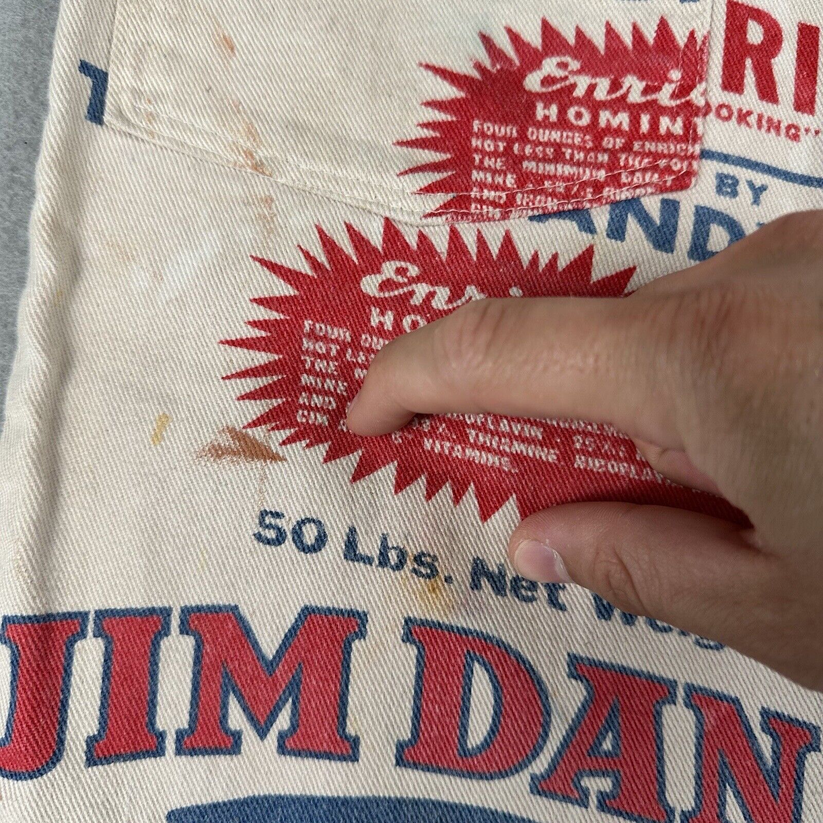 70s Jim Dandy Hominy Grits Feed Sack Novelty Pants (30x30)